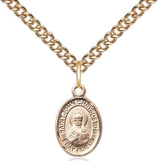 14kt Gold Saint John Licci Medal Engraved Catholic Saint Jewelry