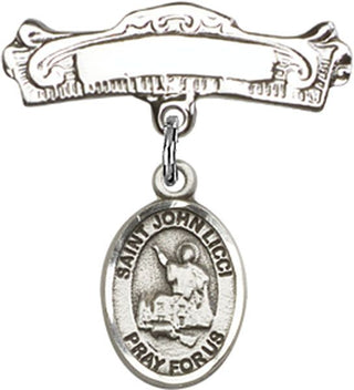 Sterling Silver Badge Pin St. John Licci Baby Badge - Engravable