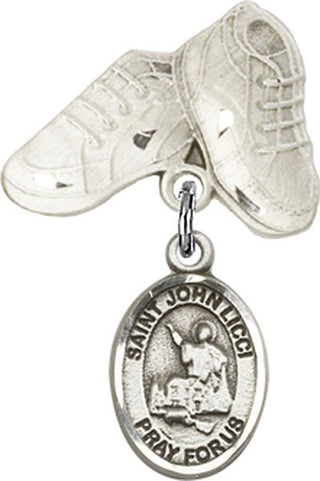 Sterling Silver Baby Boots St. John Licci Baby Badge - Engravable