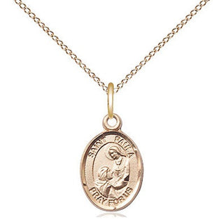 14kt Gold Saint Paula Medal Engraved Catholic Saint Jewelry