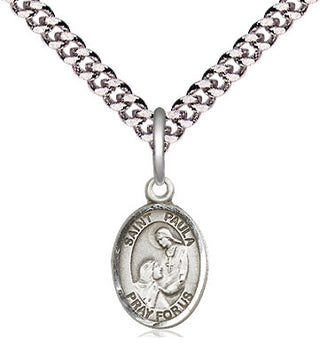 Pewter Saint Paula Medal Religious and Catholic Jewelry Engraved Catholic Saint Jewelry