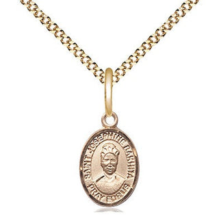 14kt Gold Filled Saint Josephine Bakhita Medal Religious and Catholic Jewelry Engraved Catholic Saint Jewelry