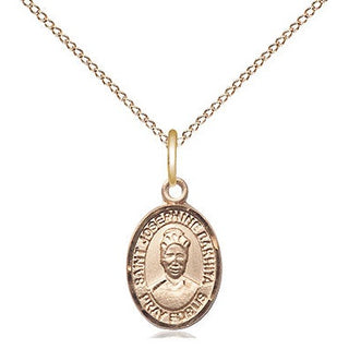 14kt Gold Saint Josephine Bakhita Medal Engraved Catholic Saint Jewelry