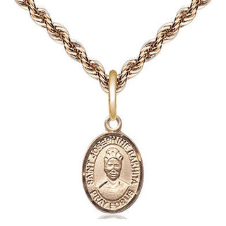 14kt Gold Saint Josephine Bakhita Medal Engraved Catholic Saint Jewelry