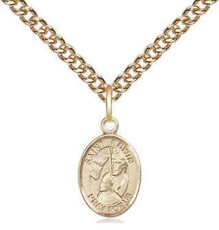 14kt Gold Saint Edwin Medal Engraved Catholic Saint Jewelry