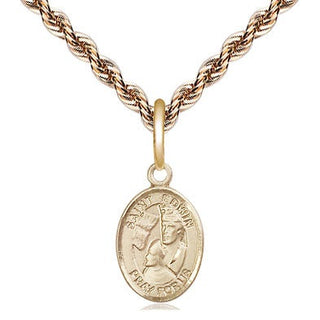 14kt Gold Saint Edwin Medal Engraved Catholic Saint Jewelry