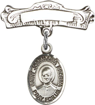 Sterling Silver Badge Pin St. Josemaria Escriva Baby Badge - Engravable