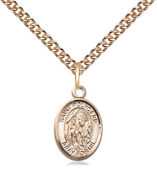 14kt Gold Saint Polycarp of Smyrna Medal Engraved Catholic Saint Jewelry