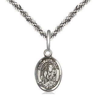 Sterling Silver Saint Polycarp of Smyrna Medal Religious and Catholic Jewelry Engraved Catholic Saint Jewelry