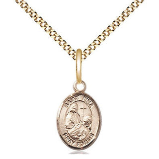 14kt Gold Filled Saint Fina Medal Religious and Catholic Jewelry Engraved Catholic Saint Jewelry