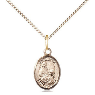 14kt Gold Filled Saint Fina Medal Religious and Catholic Jewelry Engraved Catholic Saint Jewelry