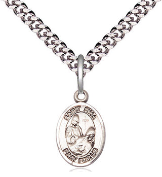Pewter Saint Fina Medal Religious and Catholic Jewelry Engraved Catholic Saint Jewelry