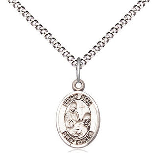Sterling Silver Saint Fina Medal Religious and Catholic Jewelry Engraved Catholic Saint Jewelry