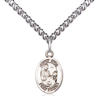 Sterling Silver Saint Fina Medal Religious and Catholic Jewelry Engraved Catholic Saint Jewelry