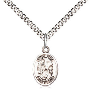 Sterling Silver Saint Fina Medal Religious and Catholic Jewelry Engraved Catholic Saint Jewelry