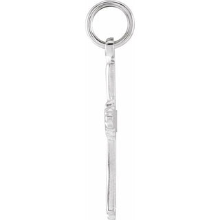 14K White Cross Pendant