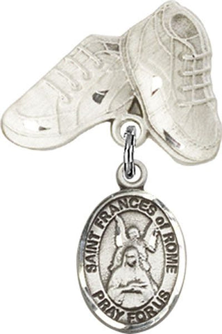 Sterling Silver Baby Boots St. Frances of Rome Baby Badge - Engravable