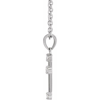 Sterling Silver .07 CTW Natural Diamond Cross 16-18" Necklace