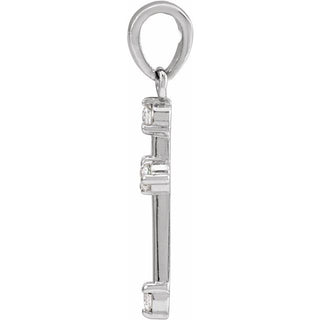 Sterling Silver .07 CTW Natural Diamond Cross Pendant