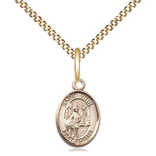 14kt Gold Filled Saint Vitus Medal Religious and Catholic Jewelry Engraved Catholic Saint Jewelry