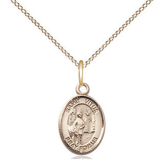 14kt Gold Filled Saint Vitus Medal Religious and Catholic Jewelry Engraved Catholic Saint Jewelry