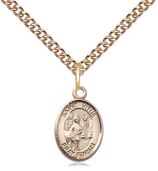 14kt Gold Filled Saint Vitus Medal Religious and Catholic Jewelry Engraved Catholic Saint Jewelry