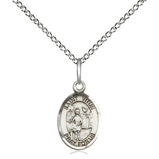 Sterling Silver Saint Vitus Medal Religious and Catholic Jewelry Engraved Catholic Saint Jewelry