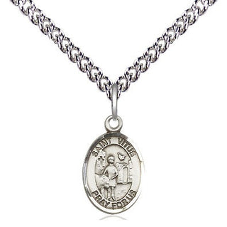 Sterling Silver Saint Vitus Medal Religious and Catholic Jewelry Engraved Catholic Saint Jewelry