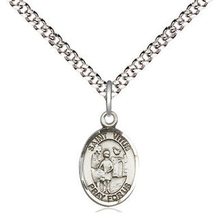 Sterling Silver Saint Vitus Medal Religious and Catholic Jewelry Engraved Catholic Saint Jewelry