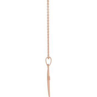14K Rose Cross 18" Necklace  