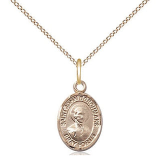 14kt Gold Saint John Berchmans Medal Engraved Catholic Saint Jewelry
