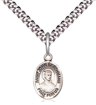 Pewter Saint John Berchmans Medal Religious and Catholic Jewelry Engraved Catholic Saint Jewelry