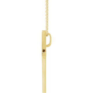 14K Yellow 29.5x18.2 mm Cross 18" Necklace