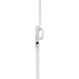 14K White 25.7x15.7 mm Cross 18" Necklace
