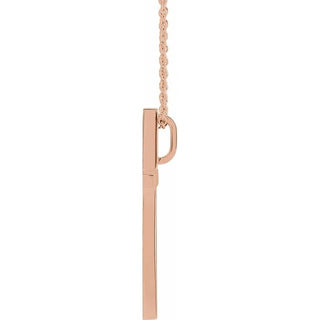 14K Rose 25.7x15.7 mm Cross 18" Necklace