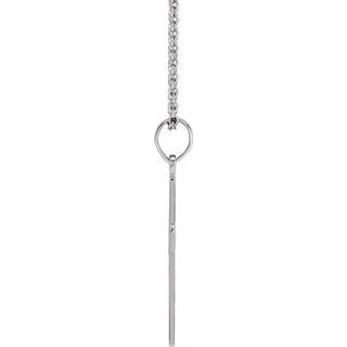 14K White .01 CT Natural Diamond Cross 18" Necklace