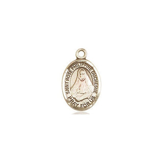 14kt Gold Saint Rose Philippine Medal Engraved Catholic Saint Jewelry