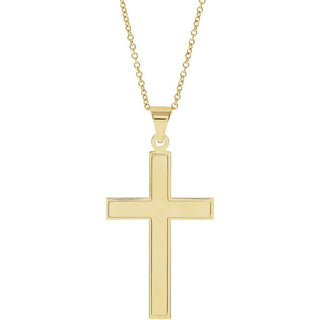 14K Yellow 28x18 mm Cross 18" Necklace