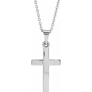 14K White Cross 18" Necklace  