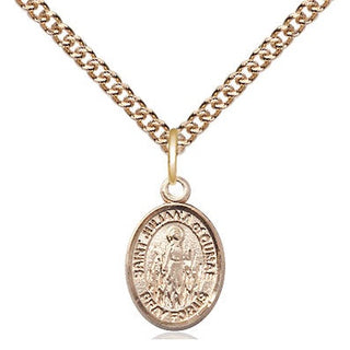 14kt Gold Saint Juliana Medal Engraved Catholic Saint Jewelry