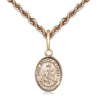 14kt Gold Saint Juliana Medal Engraved Catholic Saint Jewelry