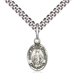 Pewter Saint Juliana Medal Religious and Catholic Jewelry Engraved Catholic Saint Jewelry