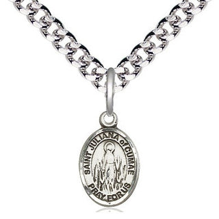 Pewter Saint Juliana Medal Religious and Catholic Jewelry Engraved Catholic Saint Jewelry