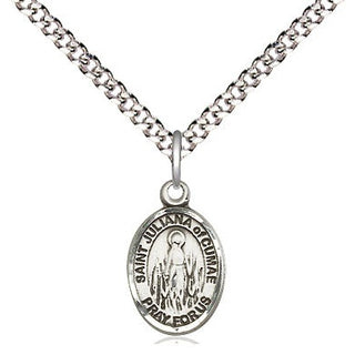 Pewter Saint Juliana Medal Religious and Catholic Jewelry Engraved Catholic Saint Jewelry