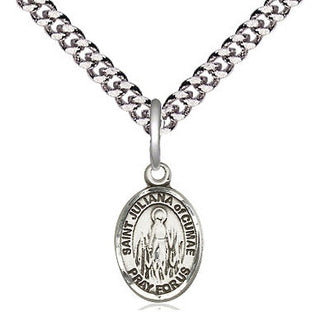 Pewter Saint Juliana Medal Religious and Catholic Jewelry Engraved Catholic Saint Jewelry