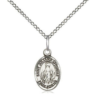 Sterling Silver Saint Juliana Medal Religious and Catholic Jewelry Engraved Catholic Saint Jewelry
