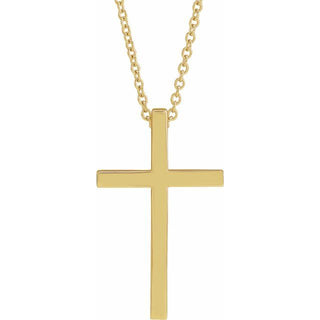 14K Yellow 21.7x13.5 mm Cross 18" Necklace