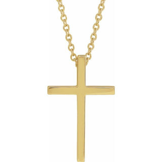 14K Yellow 17.4x11.1 mm Cross 18" Necklace