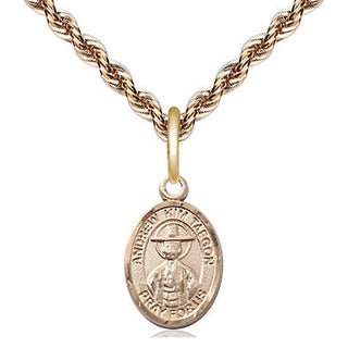 14kt Gold Filled Saint Andrew Kim Taegon Medal Religious and Catholic Jewelry Engraved Catholic Saint Jewelry
