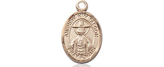 14kt Gold Saint Andrew Kim Taegon Medal Engraved Catholic Saint Jewelry
